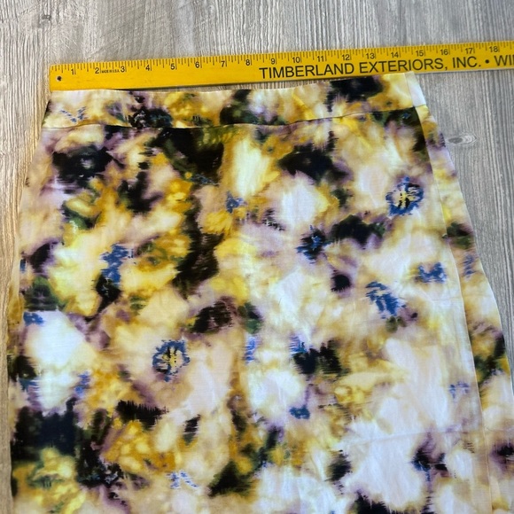 J. Crew Skirt Women’s Size 6 Yellow Fleurette Floral Silk Linen Blend Straight. - Picture 6 of 8